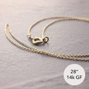 28" Dainty Gold Necklace, 14k gold filled, chain necklace, thin (z 405-1gd-sp)